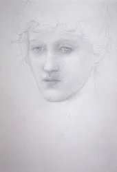 Estudio de cabeza de una niña - Bessie Keane