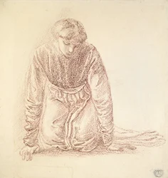 Figura arrodillada de una mujer