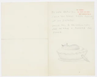 Carta a la nieta del artista Angela Thirkell