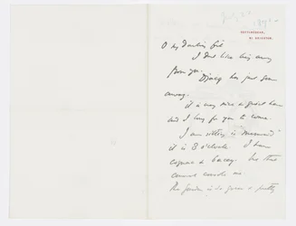 Carta a la nieta del artista Angela Thirkell
