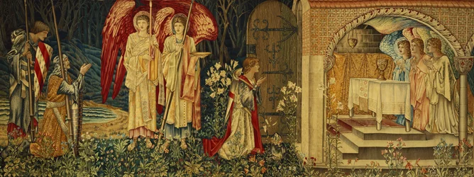 La consecución del Santo Grial por Sir Galahad, Sir Bors y Sir Percival