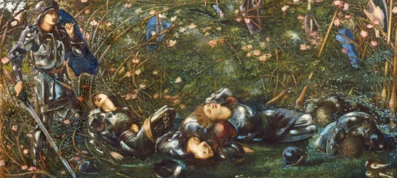 El príncipe entra en el Bosque de Espinas, ilustración de 