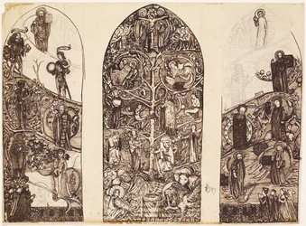 El árbol de Jesé, diseño para vidrieras en la Abadía de Waltham, producido por Powell & Co., 1860
