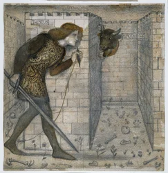 Teseo y el Minotauro en el Laberinto