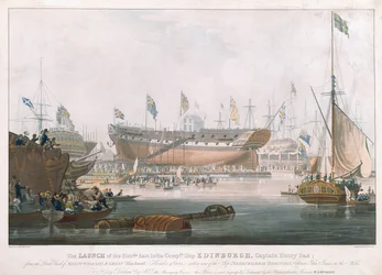 Lanzamiento del Edinburgh en Blackwall, 9 de noviembre de 1825