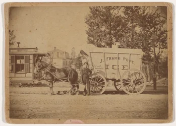 J. Vagón de hielo de Frank Pope,c. 1885 (foto)
