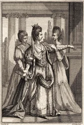 Mary Ann Yates como Cleopatra en Todo por amor de Dryden c.1778