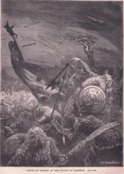 Muerte de Harold en la Batalla de Hastings AD 1066