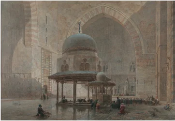 Interior de la Mezquita-Madrasa del Sultán Hassan en El Cairo