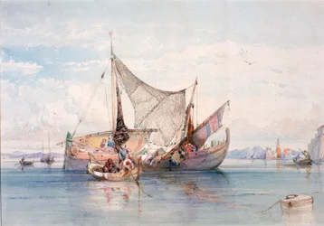 Barcos en un lago del norte de Italia