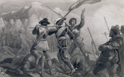 La guerra de los Pequots, 1636, de 