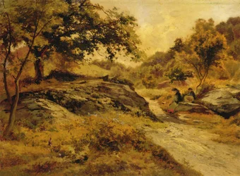 On the road to Llyn Elsi, c.1885 (óleo sobre cartón)