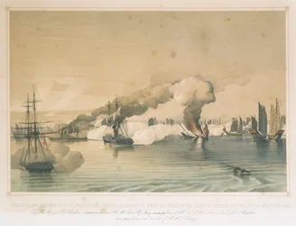 Ataque a la escuadra pirata de Shap-ng-tsai, por 