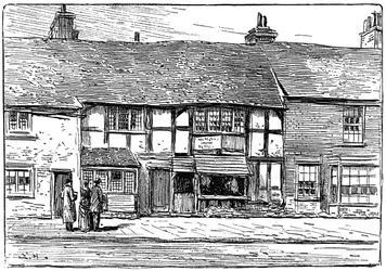 Lugar de nacimiento de Shakespeare antes de la restauración, Stratford-upon-Avon, Warwickshire, 1885