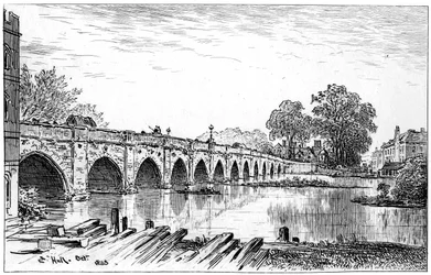 Puente de Stratford, Stratford-upon-Avon, Warwickshire, 1885