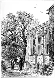 El presbiterio de la iglesia de Stratford, Stratford-upon-Avon, Warwickshire, 1885