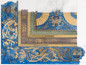Diseño para el techo central de la Sala de Billar en Wortley Hall