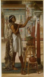 E.J Poynter, Adoración de Ra / Pintura, 1867