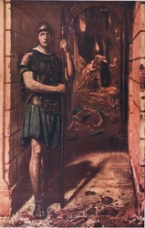 Fiel hasta la muerte, ilustración de La Biblioteca Mundial de los Mejores Libros, c.1940