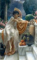 En la escalinata del Templo