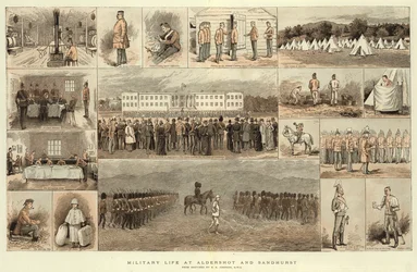 Vida militar en Aldershot y Sandhurst