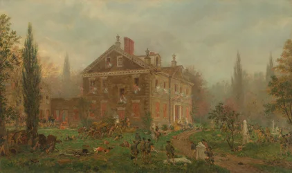 El ataque a la casa de Chew durante la batalla de Germantown
