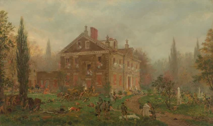 El ataque a la casa de Chew durante la batalla de Germantown, 1777