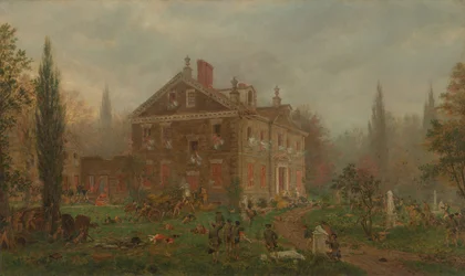 El ataque a la casa de Chew durante la batalla de Germantown, 1777