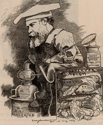 Caricatura de Frederick Settle Barff en la serie Retratos de Fantasía de Punch, Londres, 20 de mayo de 1882