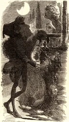 Henry Irving en la escena del balcón de "Romeo y Julieta"