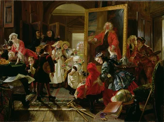 Estudio de Hogarth en 1739 (óleo sobre lienzo)