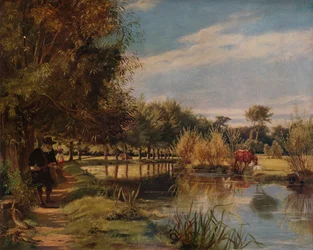 Izaak Walton pescando: Un día de verano en las orillas del Colne, 1938