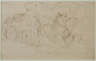 Caballo y carro (nº 9), c. 1880 (grafito sobre papel)