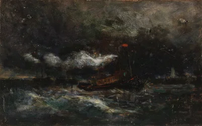 Borrasca, Brenton Light (barco en la tormenta, faro al fondo)