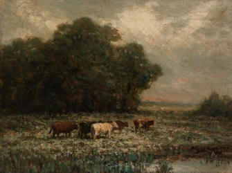 Sin título (paisaje con ganado pastando)