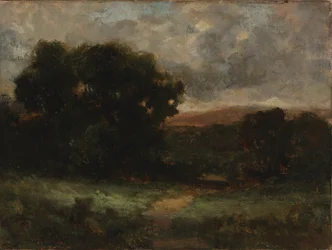 Sin título (paisaje con pradera y árboles)