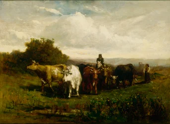 Sin título (hombre a caballo, mujer a pie conduciendo ganado)