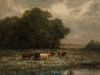 Paisaje sin título con ganado pastando, 1897