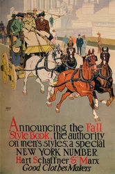 Portada de revista de moda masculina para The Fall Style Book, 1911