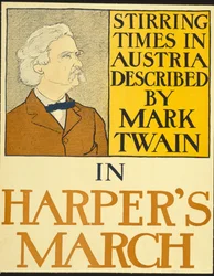 Mark Twain en la edición de marzo de 1898 de Harper