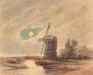 Paisaje con molino de viento