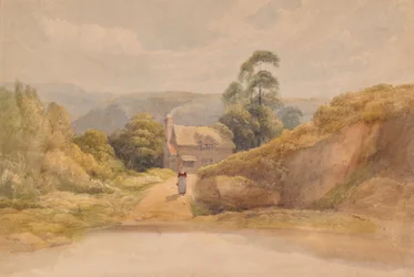 Paisaje con casa de campo