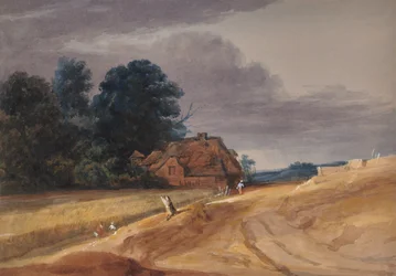 Paisaje con casa de campo
