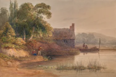 Paisaje con casa de campo
