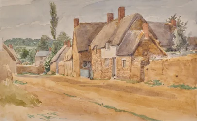 Paisaje con casas de campo