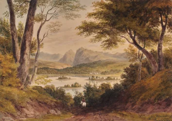Paisaje con lago y cordillera