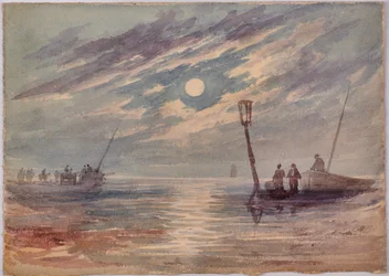 Paisaje marino de noche