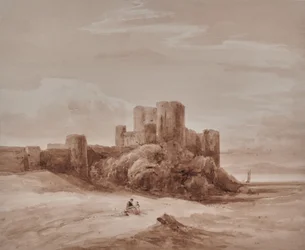 Paisaje marino con castillo