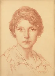 Una mujer joven (tiza roja)