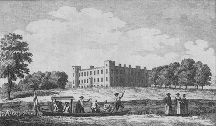 Sion House, vista desde la iglesia de Isleworth, c1760